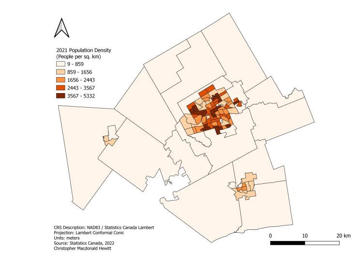 London Ontario population density.
